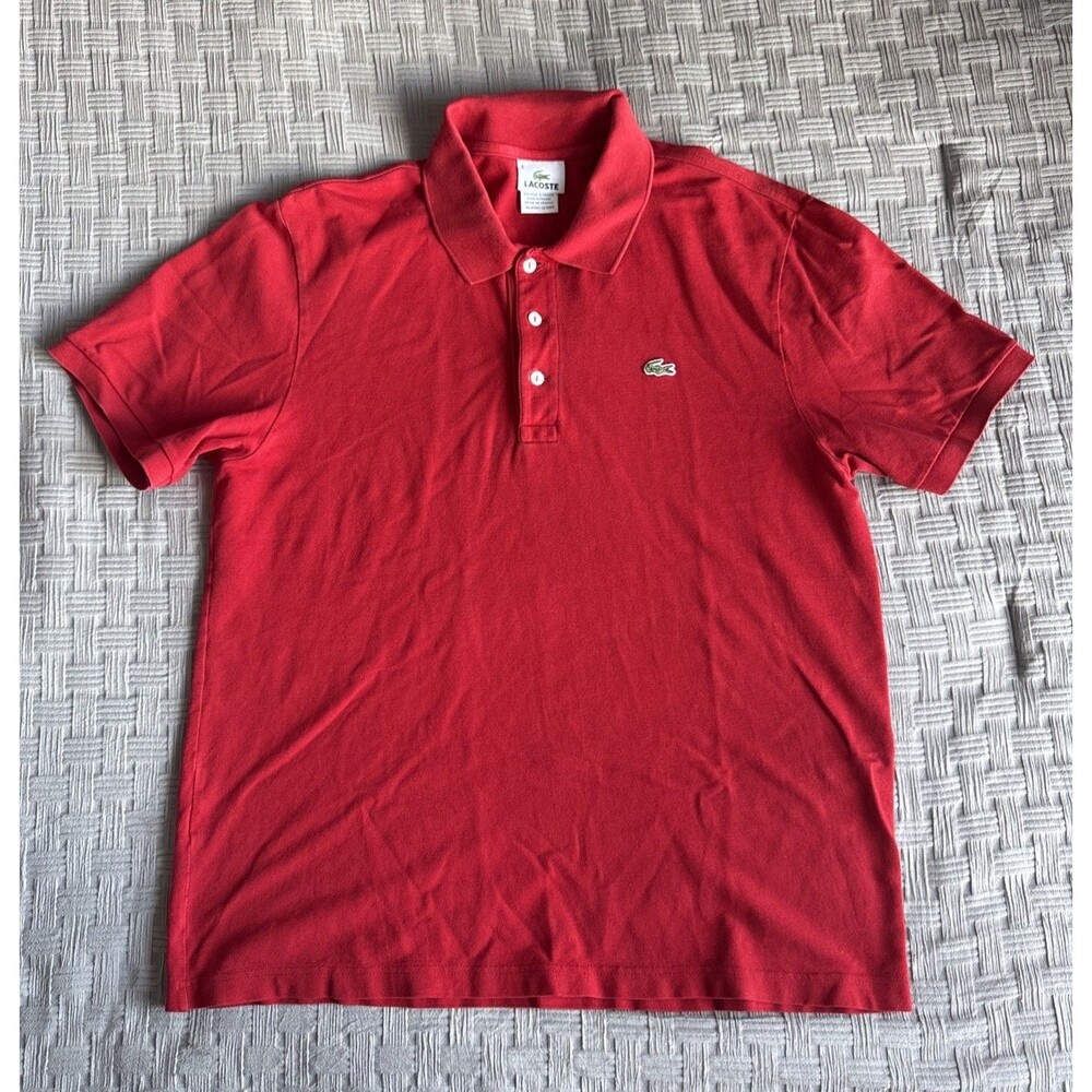 Lacoste Classic Red Short Sleeve Cotton Pique Polo Shirt
